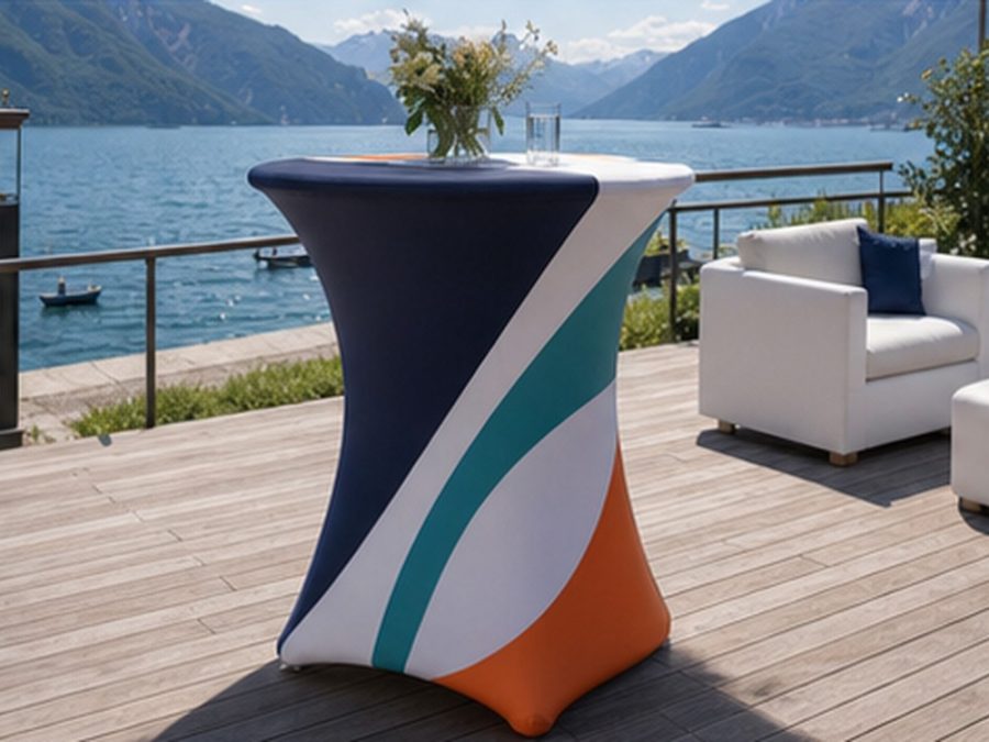 Cateringtische mit Textilhusse – AbdeX