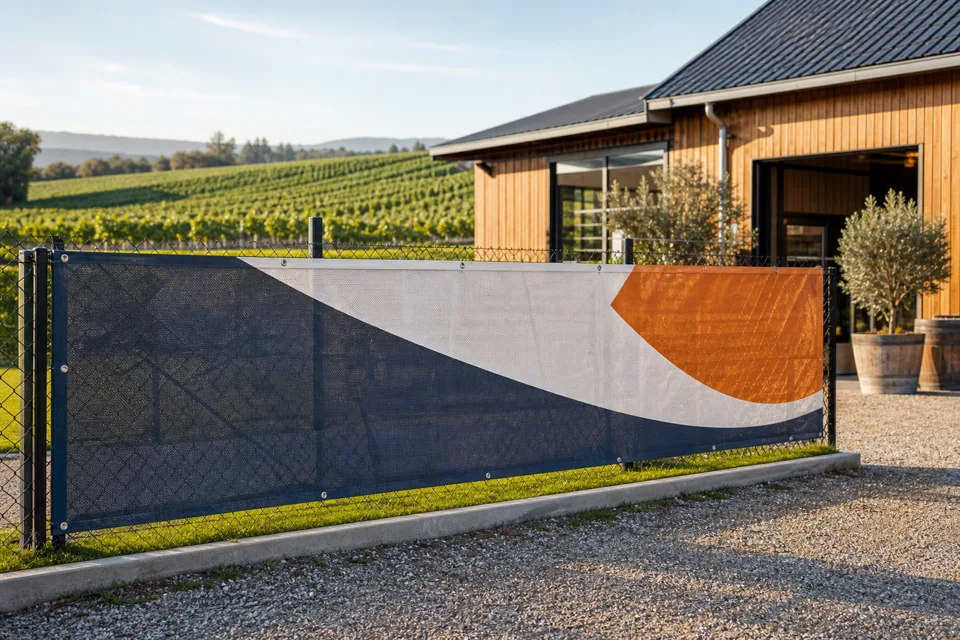 Landwirtschaft & Hof mit individuell bedrucktem Werbebanner