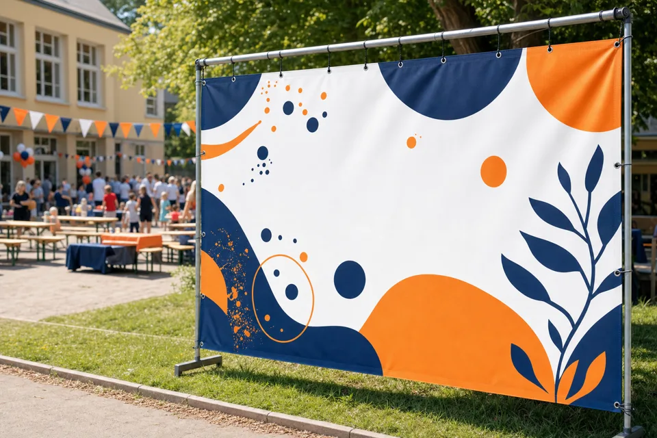 Schule & Vereinsfest mit individuell bedrucktem Werbebanner